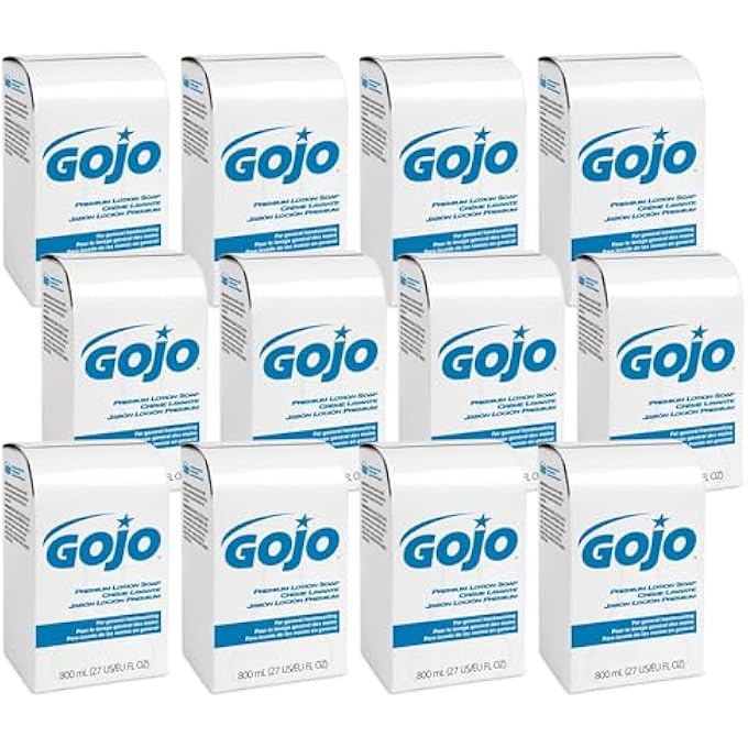 Gojo PREMIUM LOTION SOAP, WATERFALL FRAGRANCE, 800 ML LOTION HAND SOAP REFILL FOR 800 SERIES BAG-IN-BOX SOAP DISPENSER (PACK OF 12) - 9106-12 - Image 1